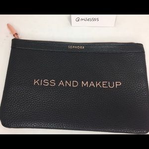 Sephora Rose Gold Black Makeup Pouch